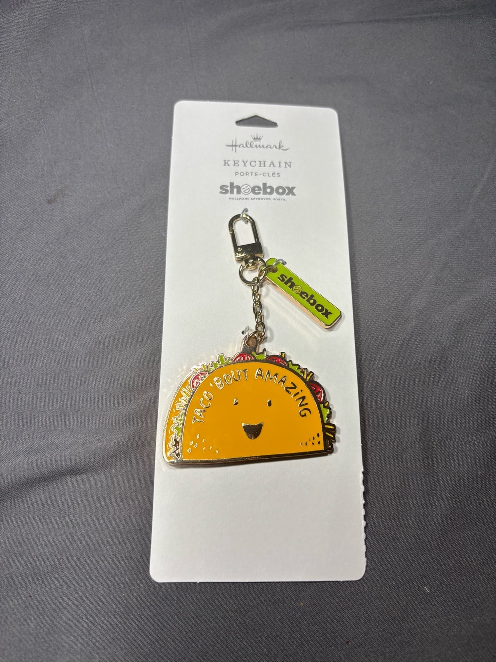 New Hallmark x Shoebox Taco Keychain Bag Charm - Yellow & Green